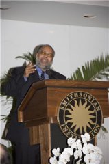 Lonnie Bunch at NMAAHC Site Selection News Conference, by Hansen, Carl C, January 30, 2006, Smithsonian Archives - History Div, 2006-1343.