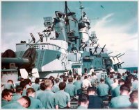 Mass held on deck of USS Iowa circa 1944