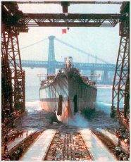 USS Iowa Launch at New York Naval Yard