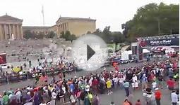 Running Race Finishes In Front Of Philadelphia Museum Of