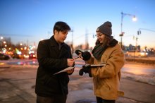 YI Leaders do a mapping project with community artist-in-residence Lize Mogel, December 2014. Photograph by Filip Wolak